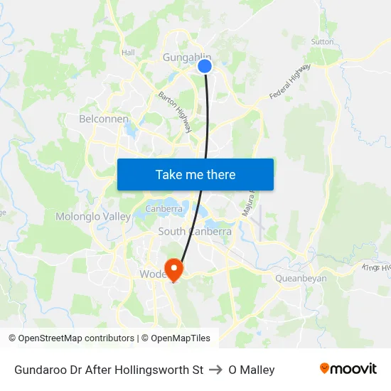 Gundaroo Dr After Hollingsworth St to O Malley map