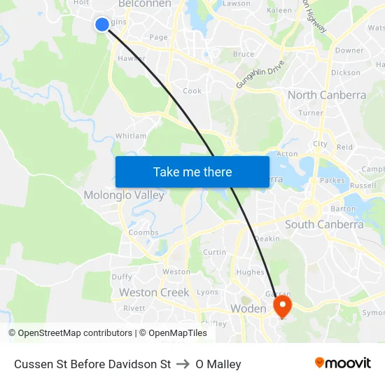 Cussen St Before Davidson St to O Malley map