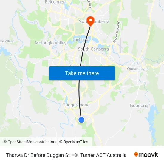 Tharwa Dr Before Duggan St to Turner ACT Australia map