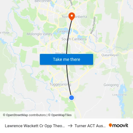 Lawrence Wackett Cr Opp Theodore Ps to Turner ACT Australia map