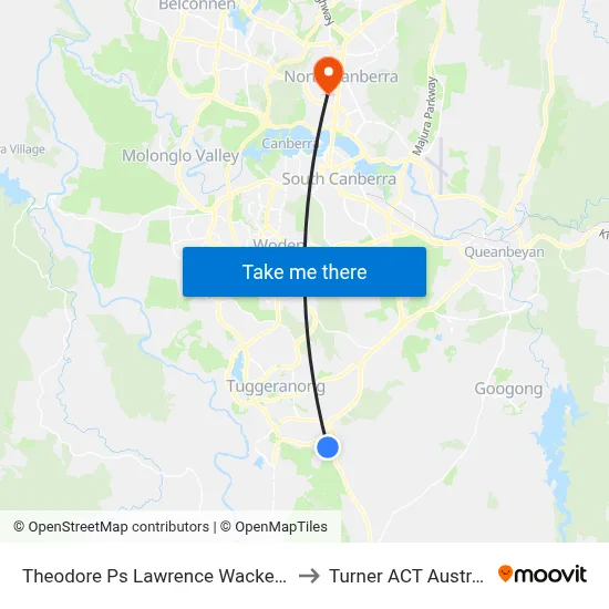Theodore Ps Lawrence Wackett Cr to Turner ACT Australia map