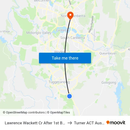 Lawrence Wackett Cr After 1st Burdett Cr to Turner ACT Australia map