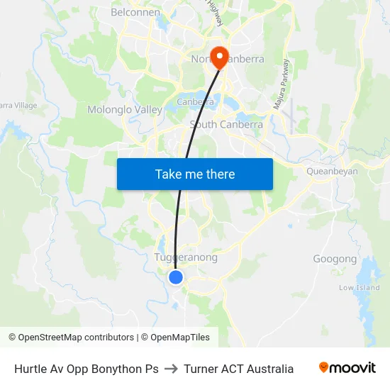 Hurtle Av Opp Bonython Ps to Turner ACT Australia map