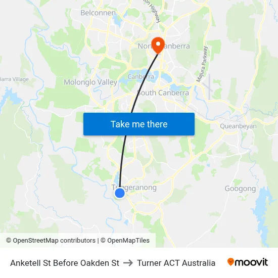 Anketell St Before Oakden St to Turner ACT Australia map