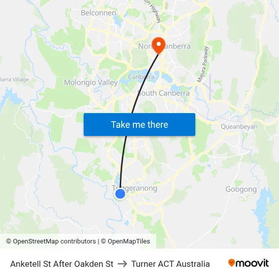 Anketell St After Oakden St to Turner ACT Australia map