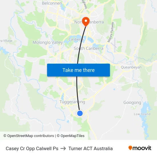 Casey Cr Opp Calwell Ps to Turner ACT Australia map