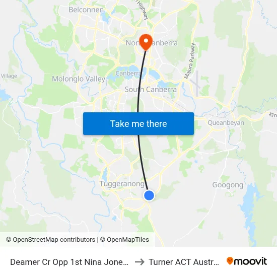 Deamer Cr Opp 1st Nina Jones Cr to Turner ACT Australia map