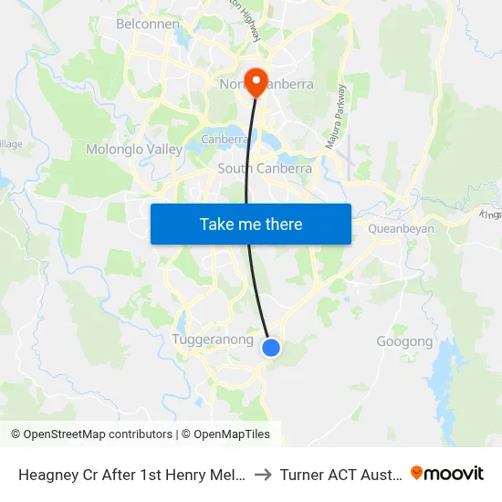 Heagney Cr After 1st Henry Melville Cr to Turner ACT Australia map
