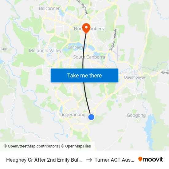 Heagney Cr After 2nd Emily Bulcock Cr to Turner ACT Australia map