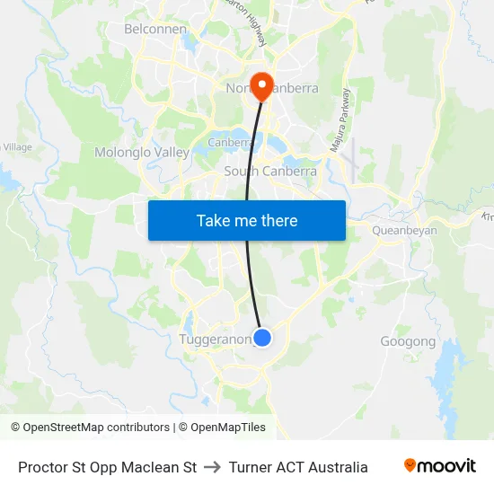 Proctor St Opp Maclean St to Turner ACT Australia map