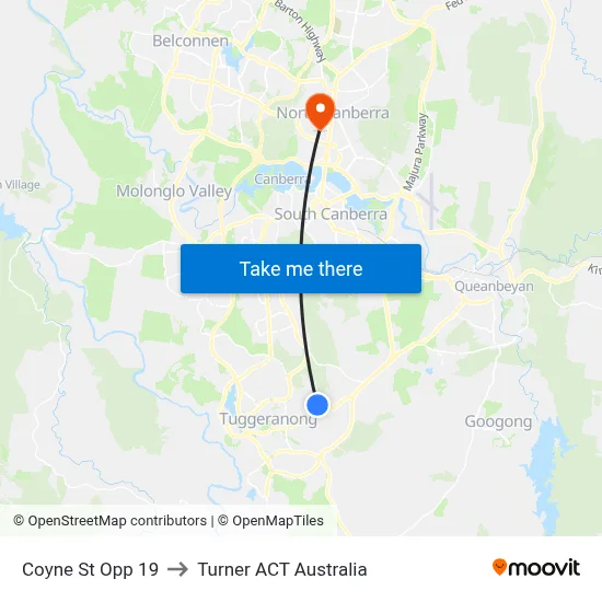 Coyne St Opp 19 to Turner ACT Australia map