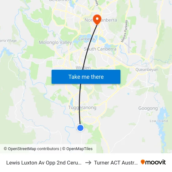 Lewis Luxton Av Opp 2nd Cerutty Cr to Turner ACT Australia map