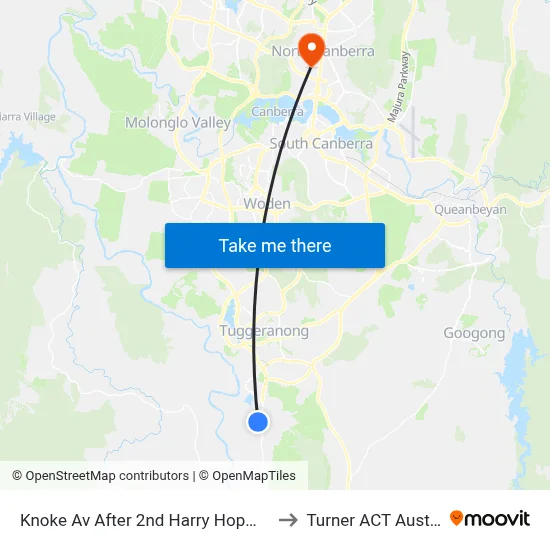Knoke Av After 2nd Harry Hopman Cct to Turner ACT Australia map