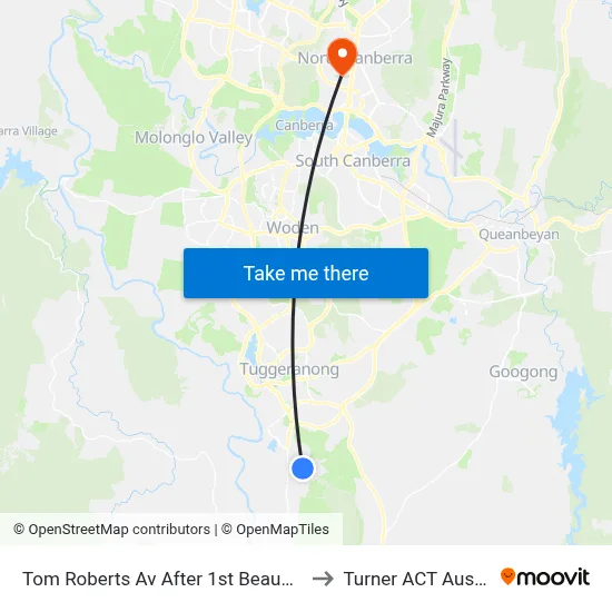 Tom Roberts Av After 1st Beaumaris St to Turner ACT Australia map