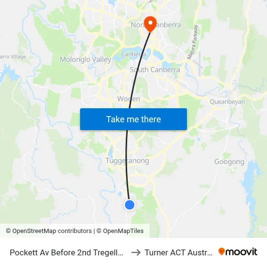 Pockett Av Before 2nd Tregellas Cr to Turner ACT Australia map
