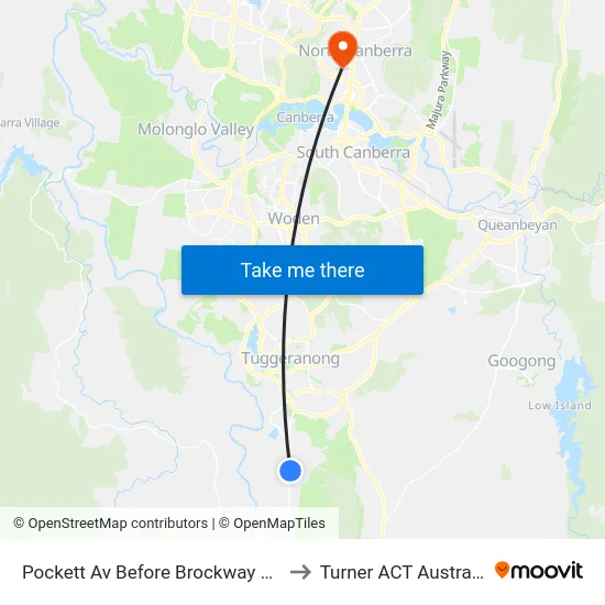 Pockett Av Before Brockway Cct to Turner ACT Australia map