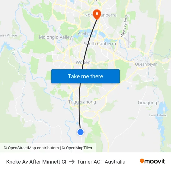 Knoke Av After Minnett Cl to Turner ACT Australia map