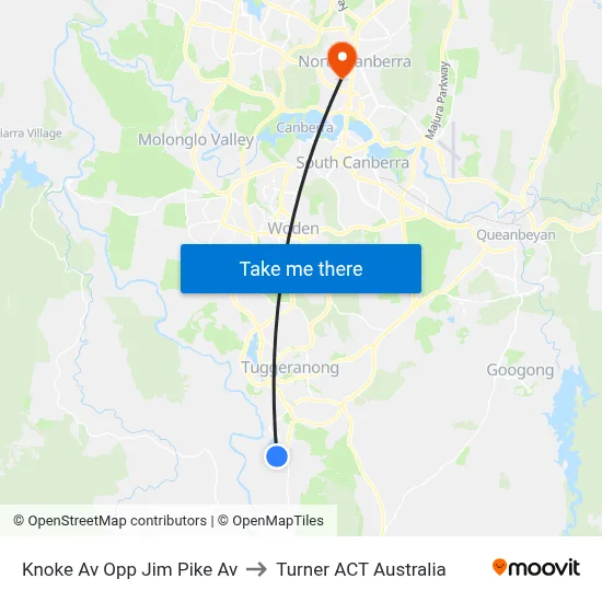 Knoke Av Opp Jim Pike Av to Turner ACT Australia map