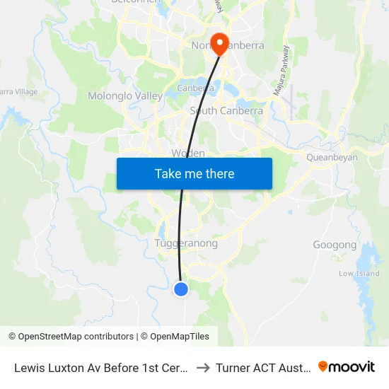 Lewis Luxton Av Before 1st Cerutty Cr to Turner ACT Australia map