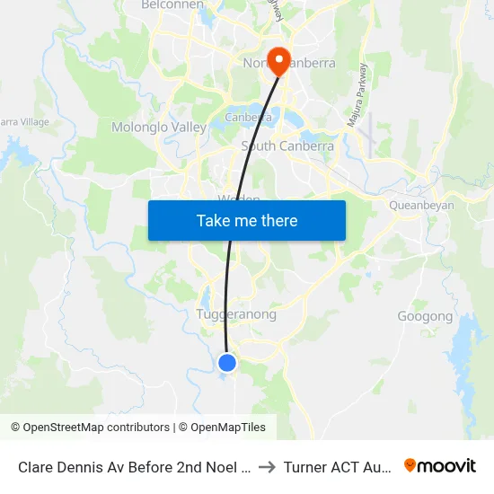 Clare Dennis Av Before 2nd Noel Ryan Gdn to Turner ACT Australia map