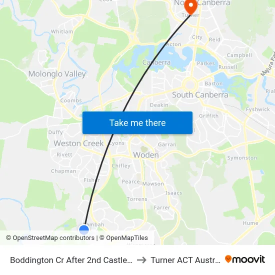Boddington Cr After 2nd Castley Cct to Turner ACT Australia map