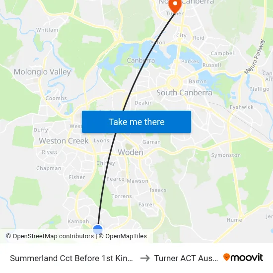 Summerland Cct Before 1st Kingsmill St to Turner ACT Australia map