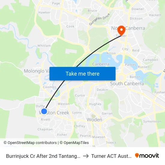 Burrinjuck Cr After 2nd Tantangara St to Turner ACT Australia map