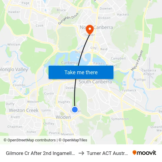 Gilmore Cr After 2nd Ingamells St to Turner ACT Australia map
