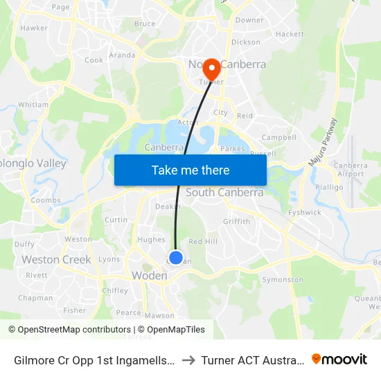 Gilmore Cr Opp 1st Ingamells St to Turner ACT Australia map