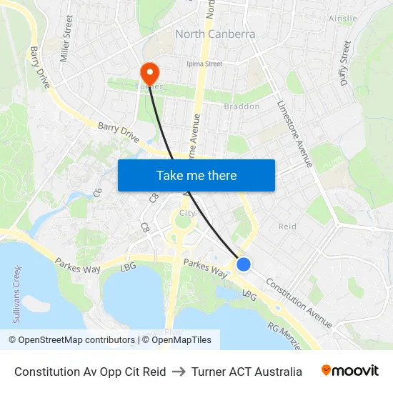 Constitution Av Opp Cit Reid to Turner ACT Australia map