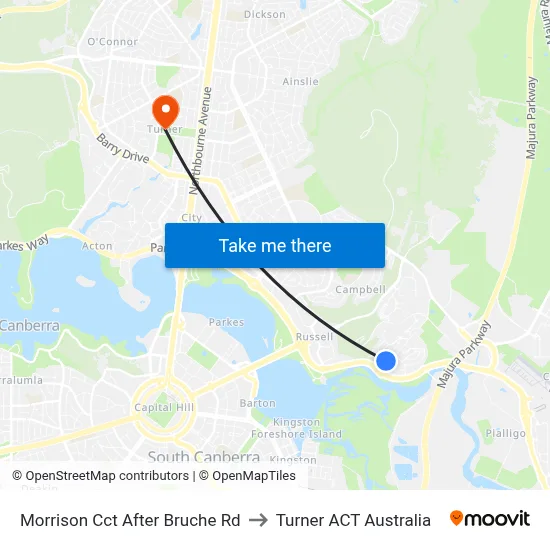 Morrison Cct After Bruche Rd to Turner ACT Australia map