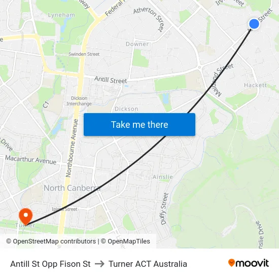 Antill St Opp Fison St to Turner ACT Australia map