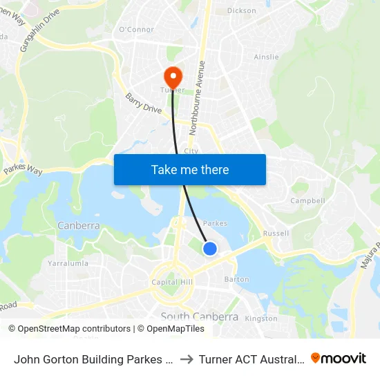 John Gorton Building Parkes Pl to Turner ACT Australia map