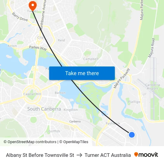 Albany St Before Townsville St to Turner ACT Australia map