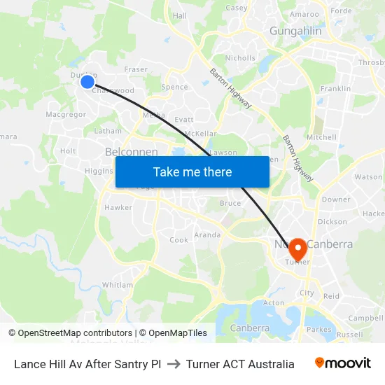 Lance Hill Av After Santry Pl to Turner ACT Australia map