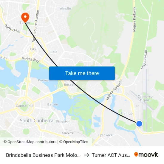 Brindabella Business Park Molonglo Dr to Turner ACT Australia map