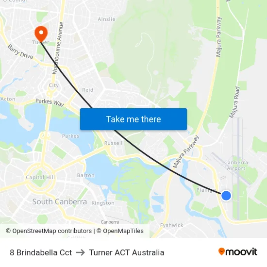 8 Brindabella Cct to Turner ACT Australia map