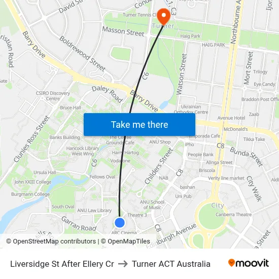 Liversidge St After Ellery Cr to Turner ACT Australia map