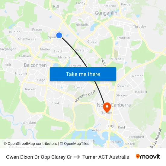 Owen Dixon Dr Opp Clarey Cr to Turner ACT Australia map