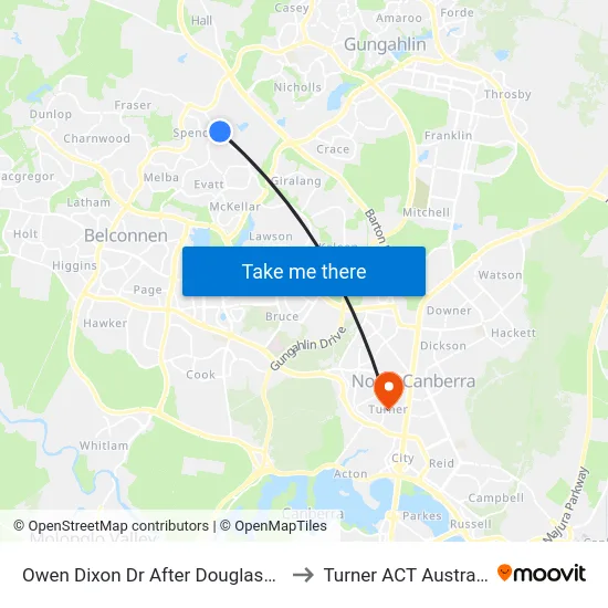 Owen Dixon Dr After Douglass St to Turner ACT Australia map