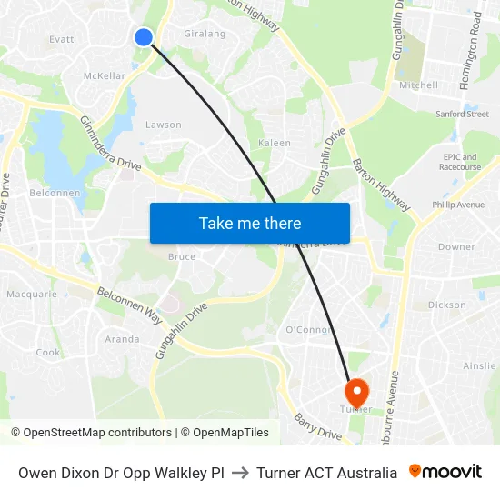 Owen Dixon Dr Opp Walkley Pl to Turner ACT Australia map