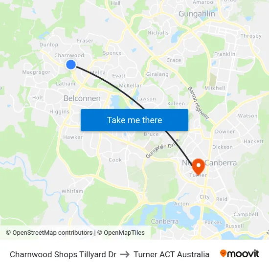 Charnwood Shops Tillyard Dr to Turner ACT Australia map