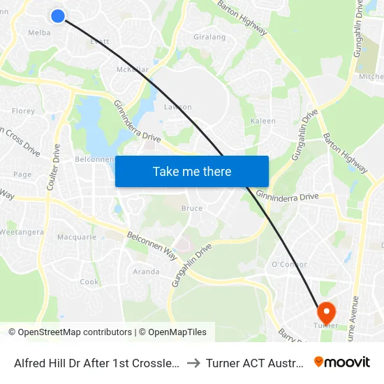 Alfred Hill Dr After 1st Crossley Cl to Turner ACT Australia map