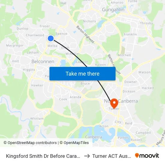 Kingsford Smith Dr Before Carandini St to Turner ACT Australia map