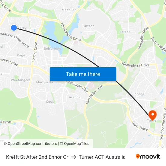 Krefft St After 2nd Ennor Cr to Turner ACT Australia map