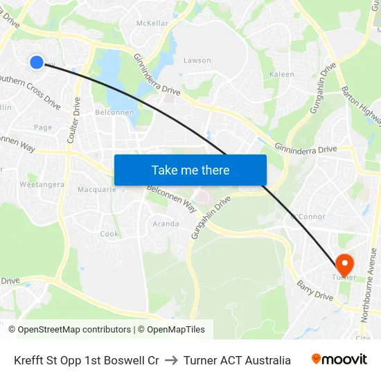 Krefft St Opp 1st Boswell Cr to Turner ACT Australia map