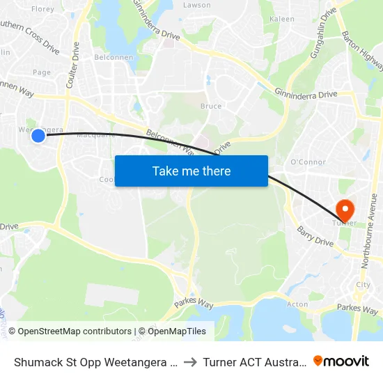 Shumack St Opp Weetangera Ps to Turner ACT Australia map