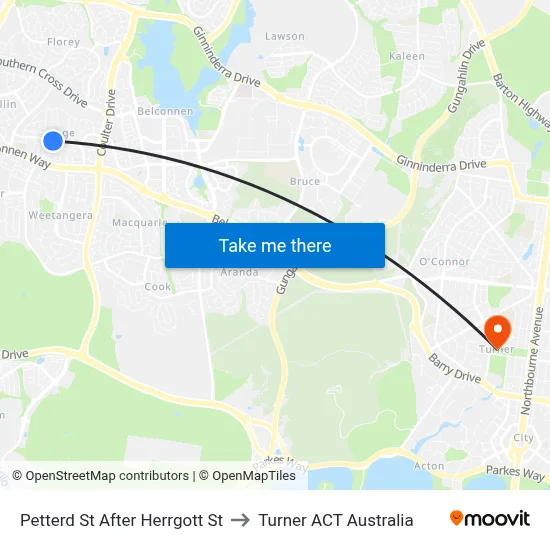 Petterd St After Herrgott St to Turner ACT Australia map