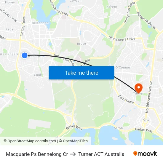 Macquarie Ps Bennelong Cr to Turner ACT Australia map
