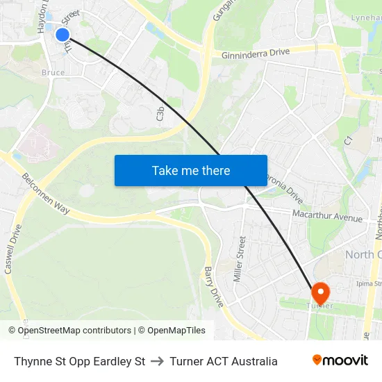 Thynne St Opp Eardley St to Turner ACT Australia map